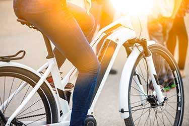 woman on electric bike